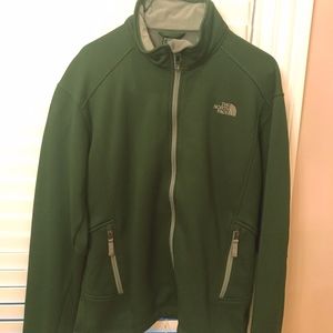 Green North Face full zip jacket